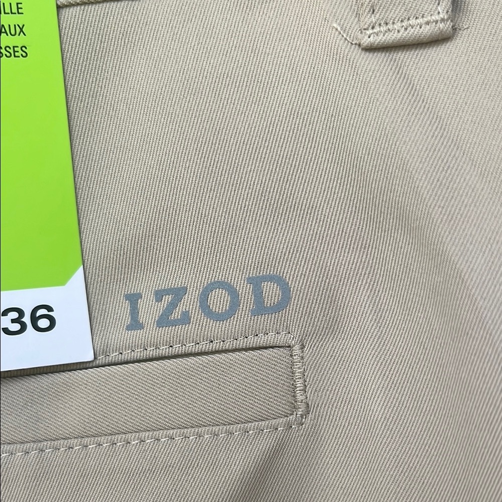 Izod Golf Men's Light Tan Flat Front Shorts - Picture 10 of 15